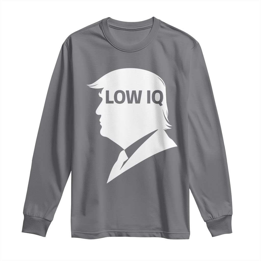 Low IQ Political Silhouette Profile Humor Long Sleeve Shirt Satirical Politics Subtle Hate