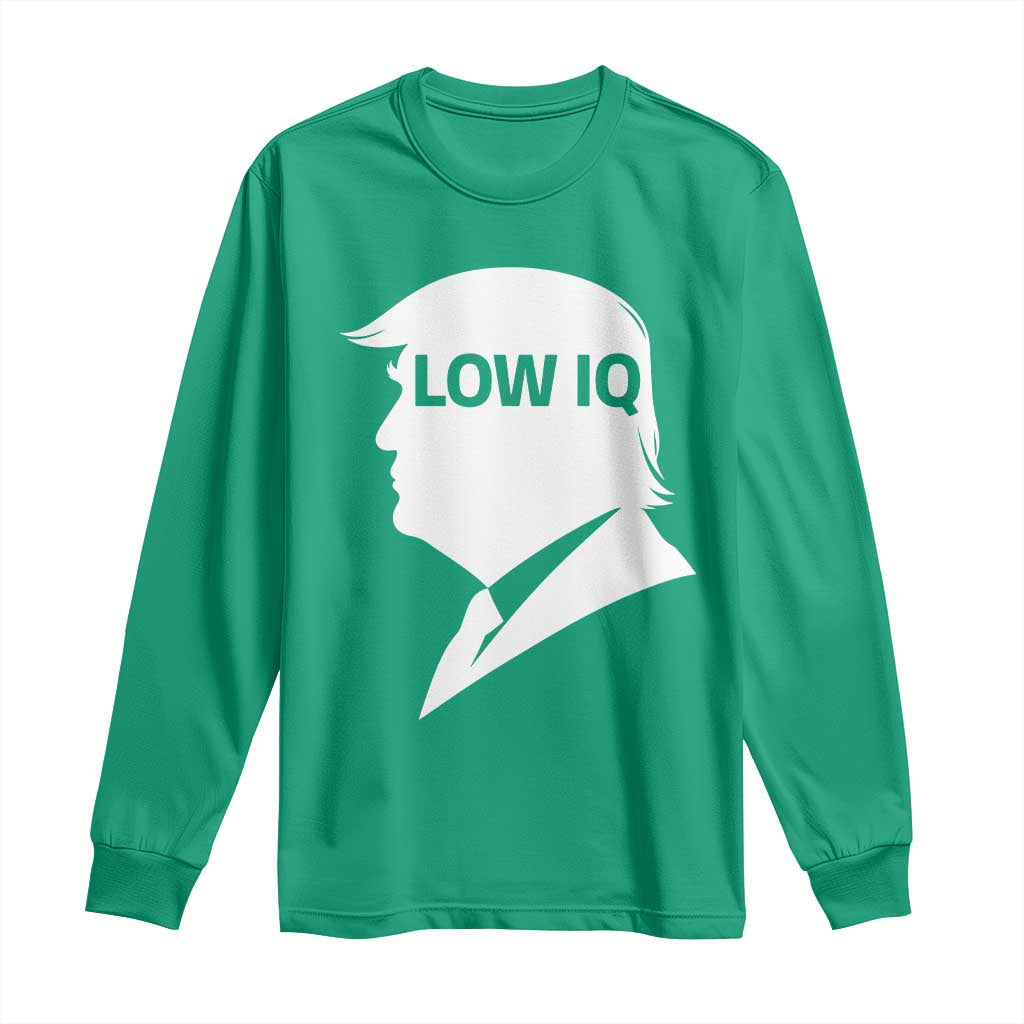 Low IQ Political Silhouette Profile Humor Long Sleeve Shirt Satirical Politics Subtle Hate