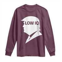 Low IQ Political Silhouette Profile Humor Long Sleeve Shirt Satirical Politics Subtle Hate