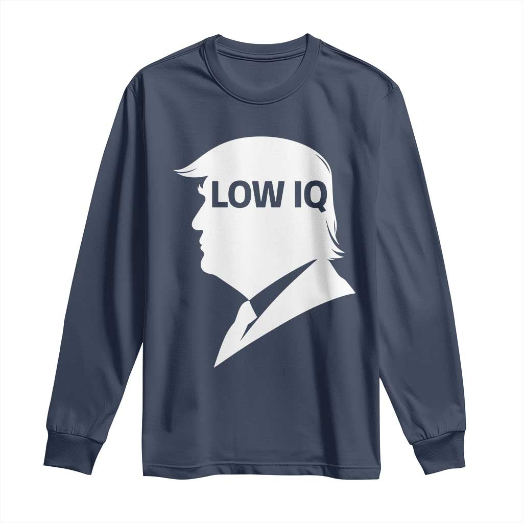 Low IQ Political Silhouette Profile Humor Long Sleeve Shirt Satirical Politics Subtle Hate