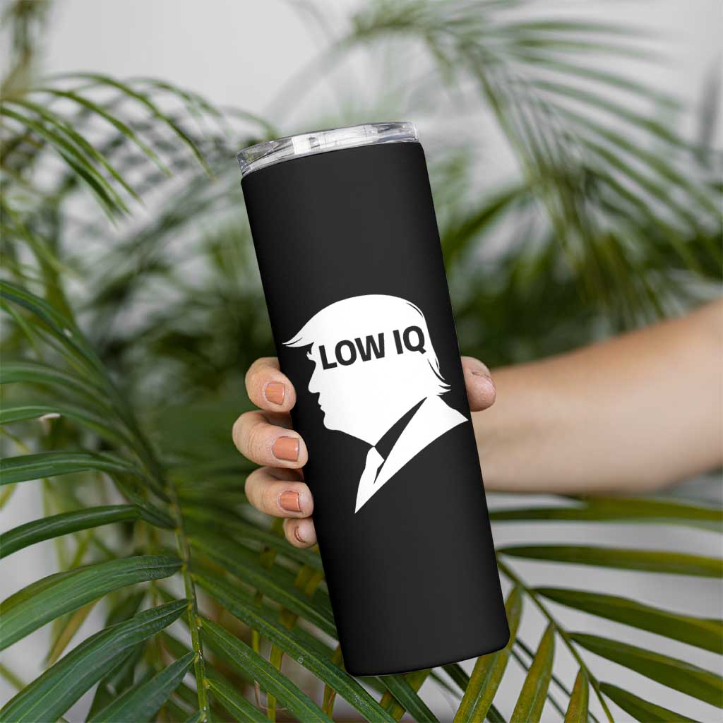 Low IQ Political Silhouette Profile Humor Skinny Tumbler Satirical Politics Subtle Hate