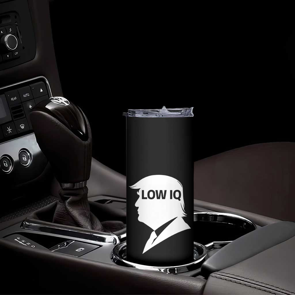 Low IQ Political Silhouette Profile Humor Skinny Tumbler Satirical Politics Subtle Hate