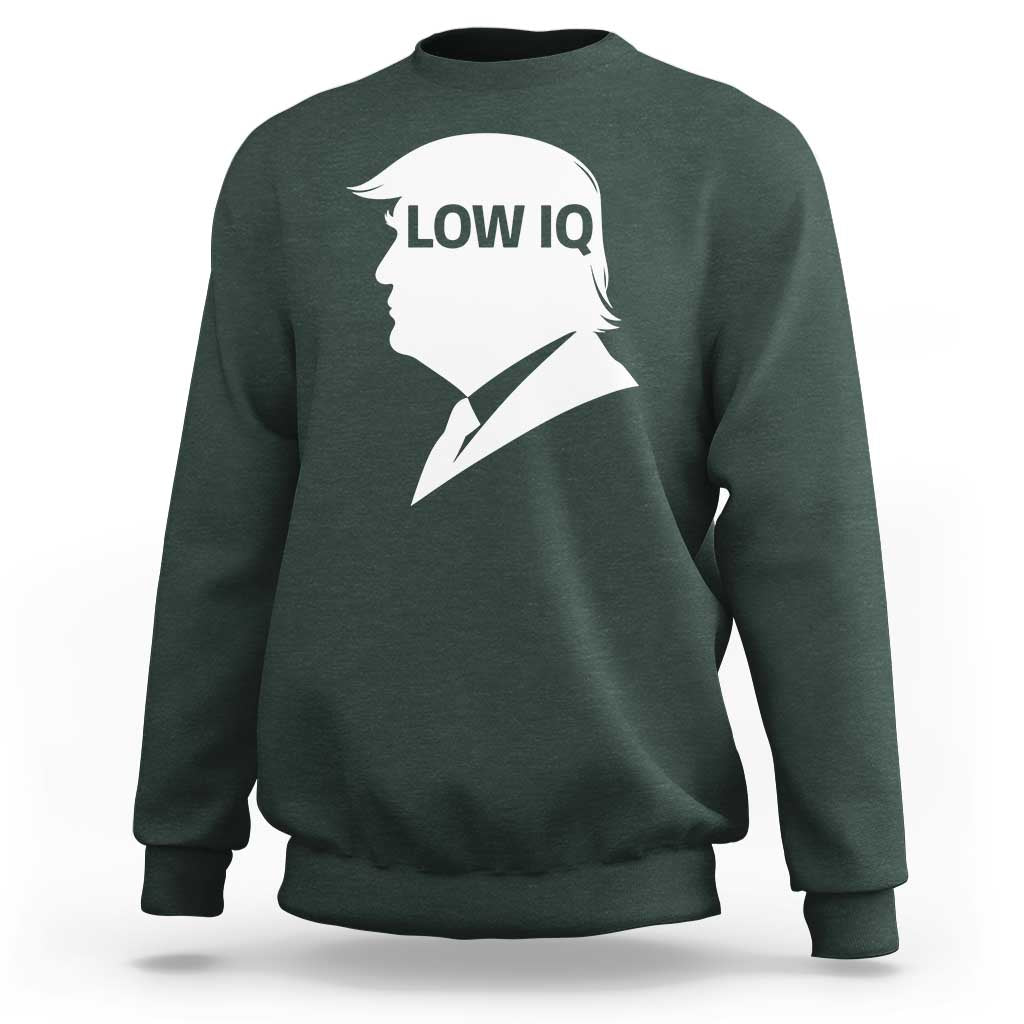 Low IQ Political Silhouette Profile Humor Sweatshirt Satirical Politics Subtle Hate