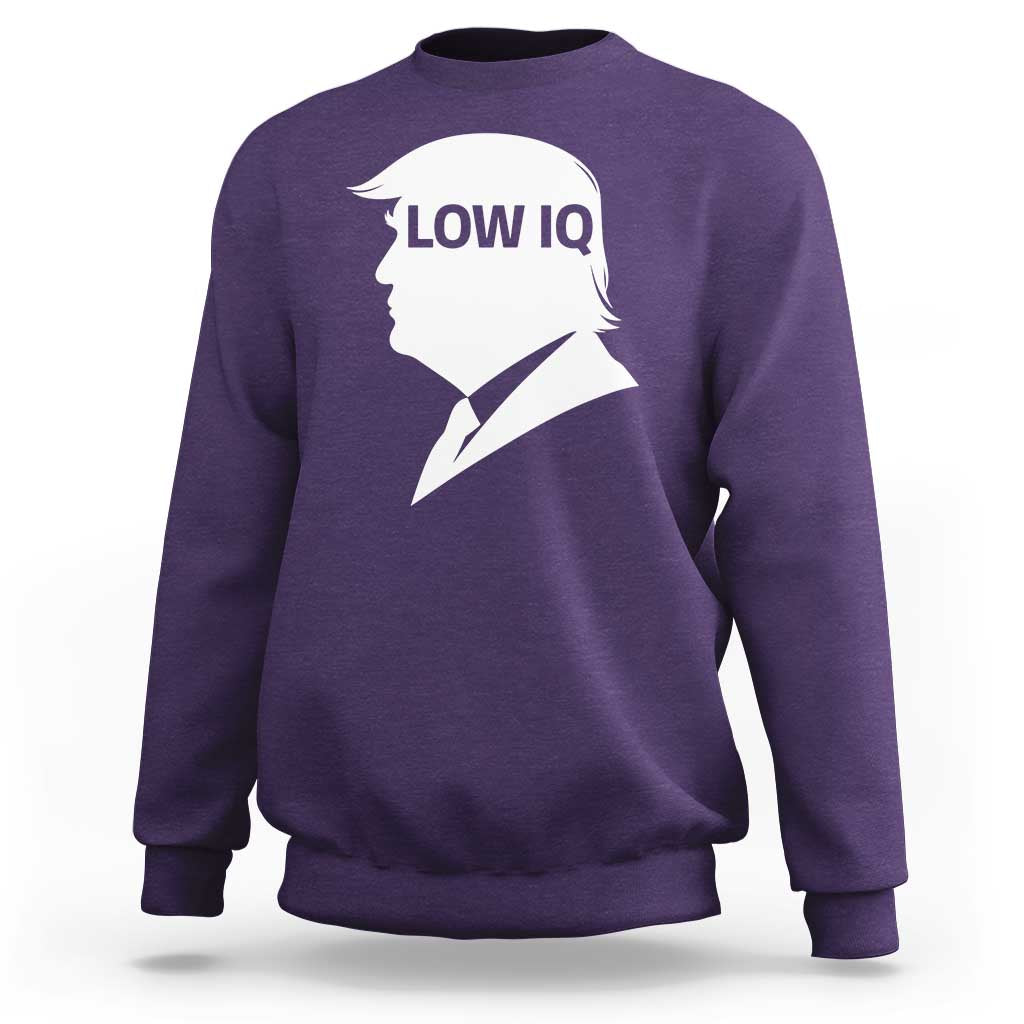 Low IQ Political Silhouette Profile Humor Sweatshirt Satirical Politics Subtle Hate