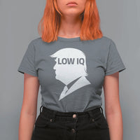 Low IQ Political Silhouette Profile Humor T Shirt For Women Satirical Politics Subtle Hate