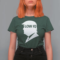 Low IQ Political Silhouette Profile Humor T Shirt For Women Satirical Politics Subtle Hate