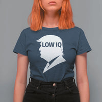 Low IQ Political Silhouette Profile Humor T Shirt For Women Satirical Politics Subtle Hate