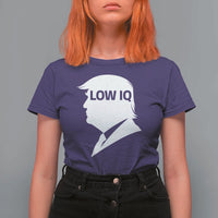 Low IQ Political Silhouette Profile Humor T Shirt For Women Satirical Politics Subtle Hate