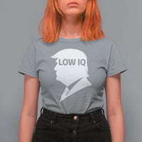 Low IQ Political Silhouette Profile Humor T Shirt For Women Satirical Politics Subtle Hate