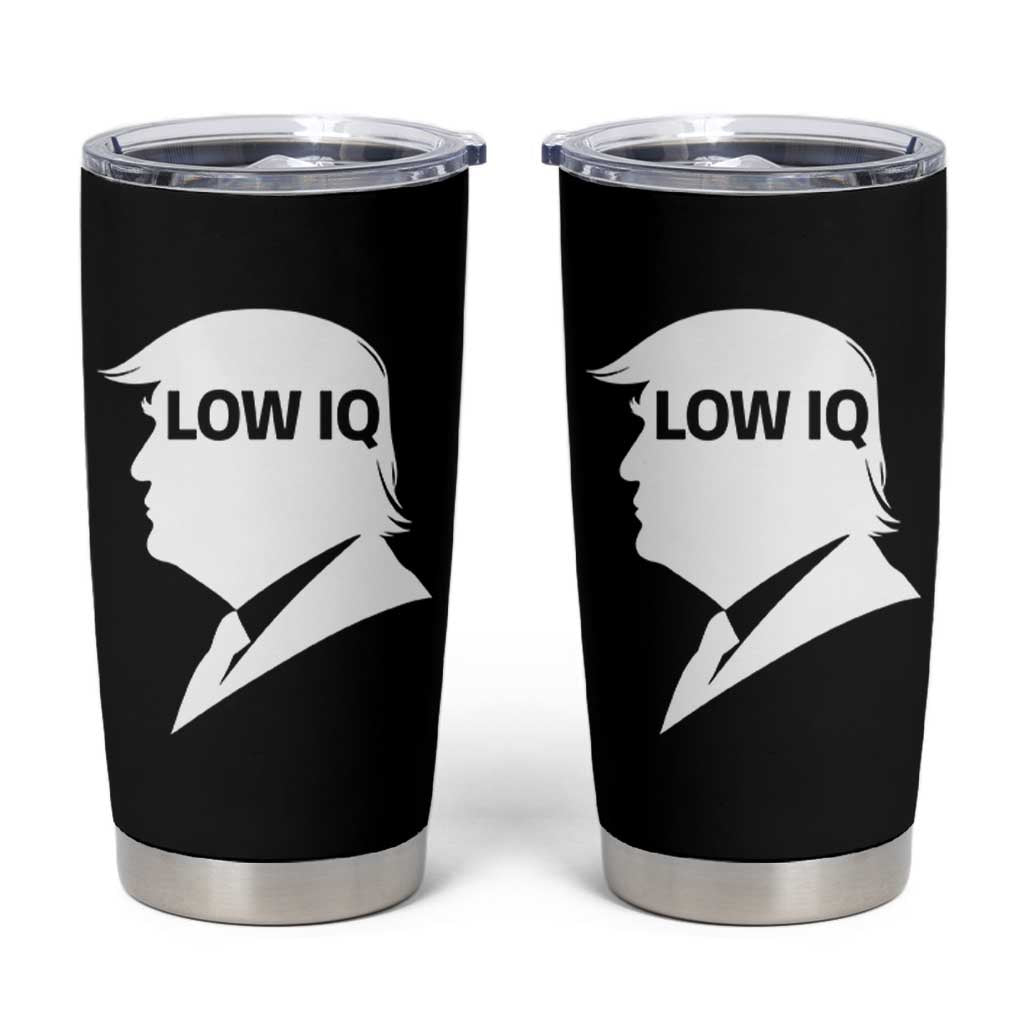 Low IQ Political Silhouette Profile Humor Tumbler Cup Satirical Politics Subtle Hate