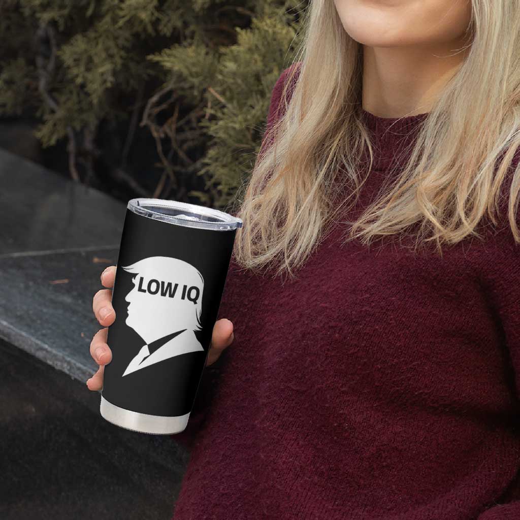 Low IQ Political Silhouette Profile Humor Tumbler Cup Satirical Politics Subtle Hate