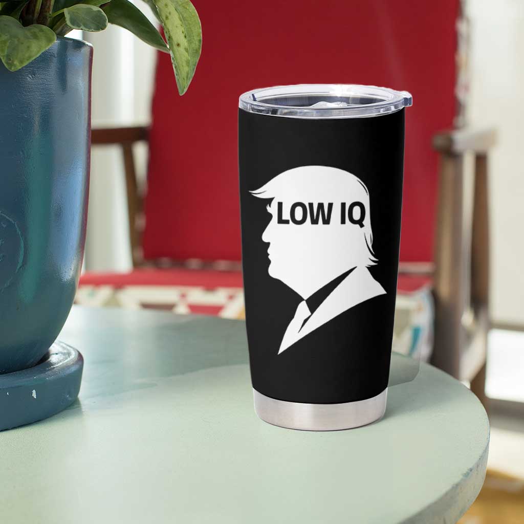 Low IQ Political Silhouette Profile Humor Tumbler Cup Satirical Politics Subtle Hate