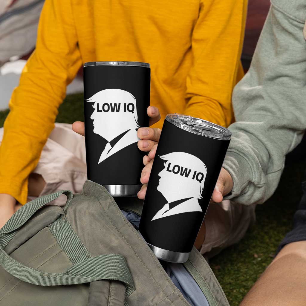 Low IQ Political Silhouette Profile Humor Tumbler Cup Satirical Politics Subtle Hate