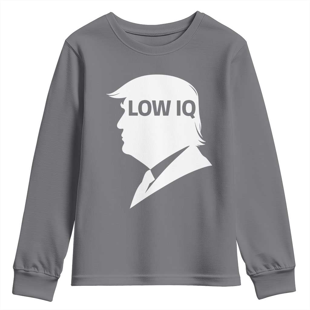 Low IQ Political Silhouette Profile Humor Youth Sweatshirt Satirical Politics Subtle Hate