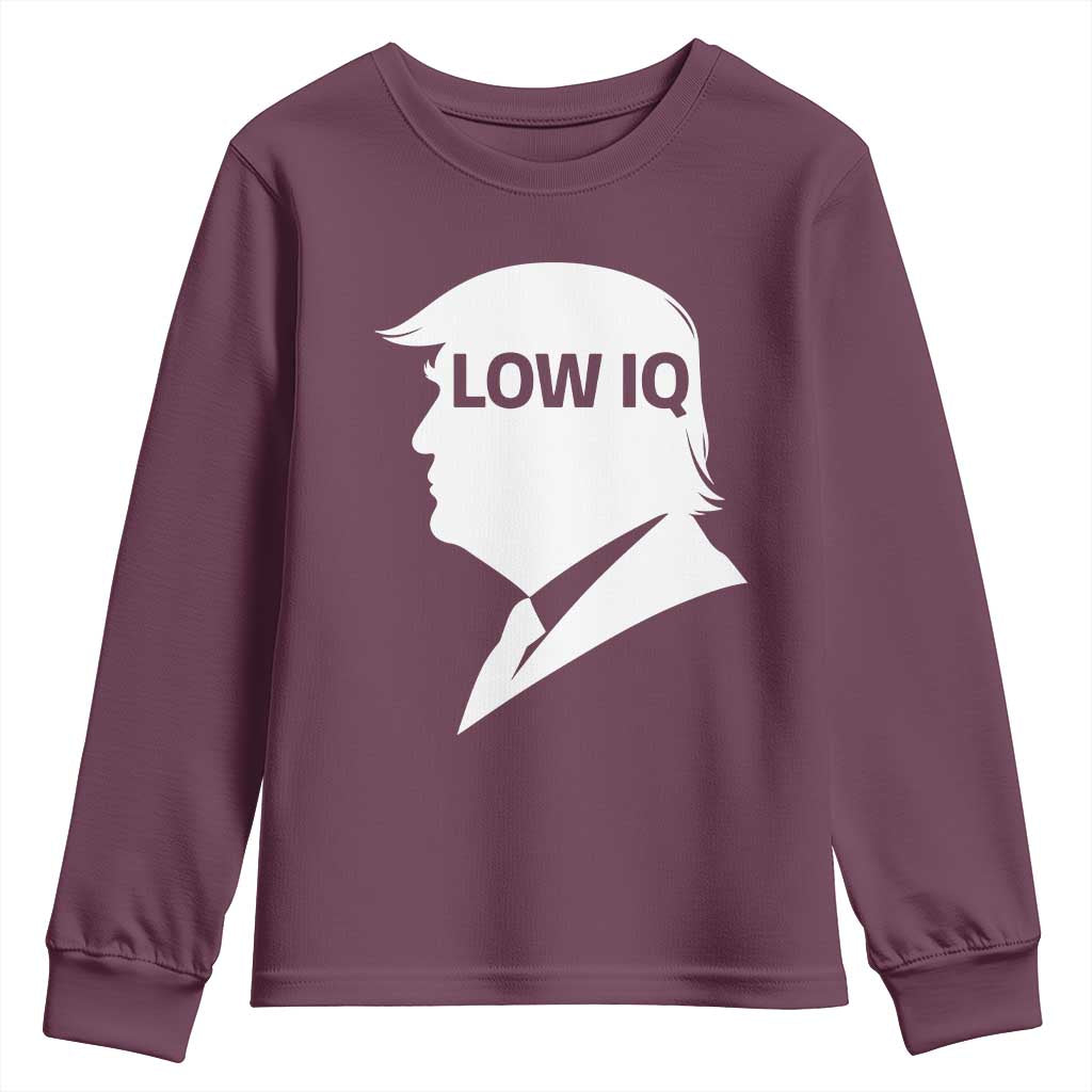 Low IQ Political Silhouette Profile Humor Youth Sweatshirt Satirical Politics Subtle Hate