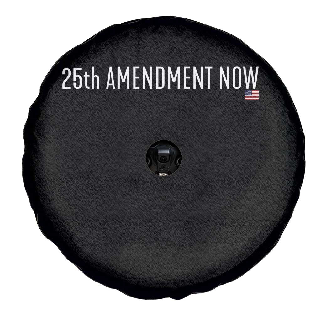 25th Amendment Now Minimalist Typography Graphic Spare Tire Cover Political Satire Patriotic American Flag