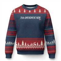25th Amendment Now Minimalist Typography Graphic Ugly Christmas Sweater Political Satire Patriotic American Flag