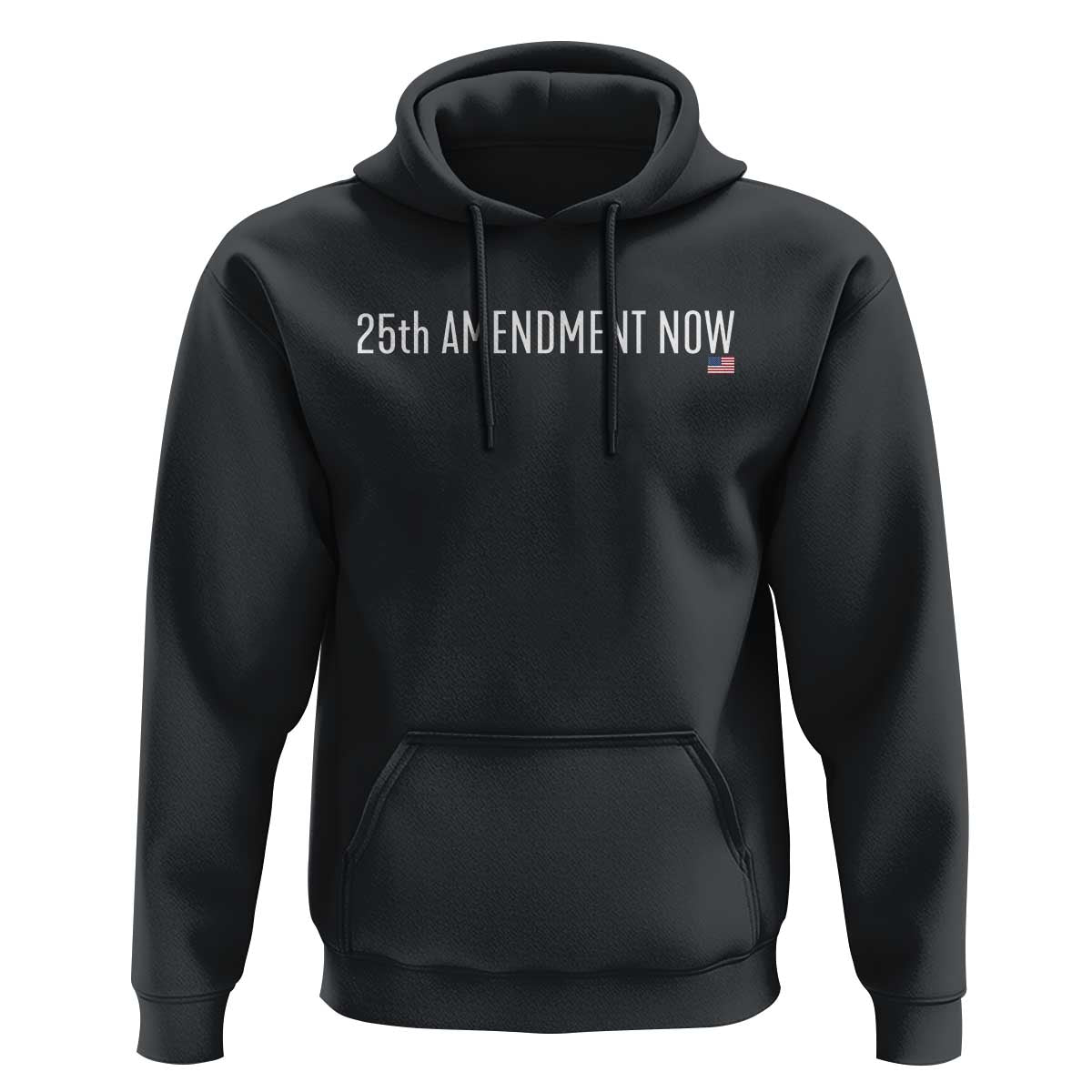 25th Amendment Now Minimalist Typography Graphic Hoodie Political Satire Patriotic American Flag