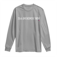 25th Amendment Now Minimalist Typography Graphic Long Sleeve Shirt Political Satire Patriotic American Flag