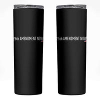 25th Amendment Now Minimalist Typography Graphic Skinny Tumbler Political Satire Patriotic American Flag