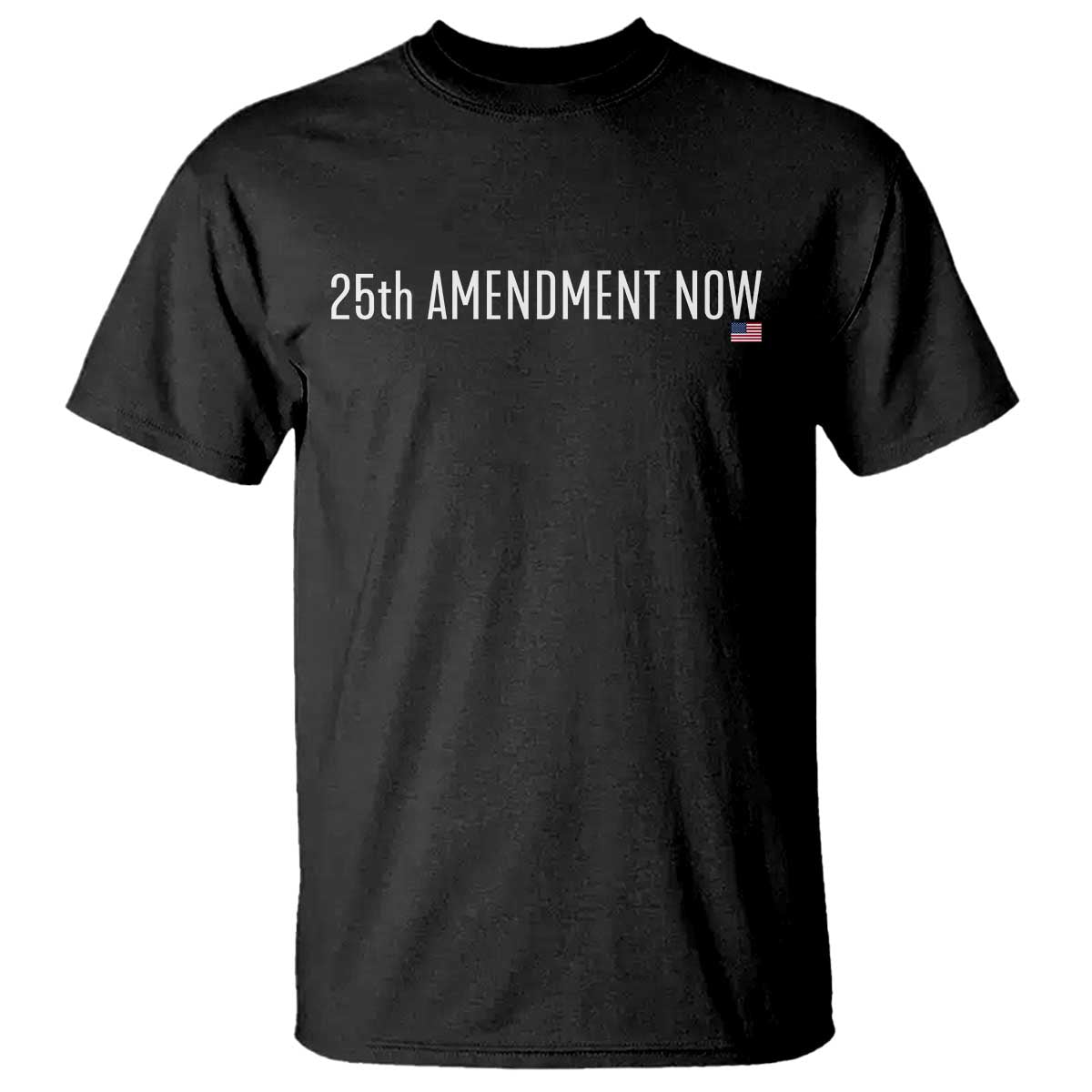 25th Amendment Now Minimalist Typography Graphic T Shirt Political Satire Patriotic American Flag