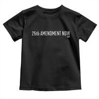 25th Amendment Now Minimalist Typography Graphic Toddler T Shirt Political Satire Patriotic American Flag