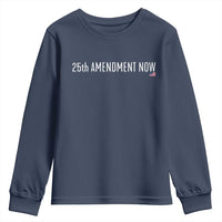25th Amendment Now Minimalist Typography Graphic Youth Sweatshirt Political Satire Patriotic American Flag