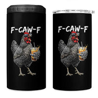 F-CAW-F Sarcastic Chicken Drinking Coffee 4 in 1 Can Cooler Tumbler Funny Morning Mood Grumpy Hen Iced Coffee Lover