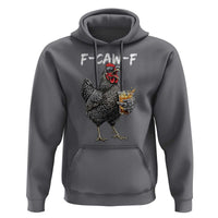 F-CAW-F Sarcastic Chicken Drinking Coffee Hoodie Funny Morning Mood Grumpy Hen Iced Coffee Lover