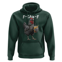 F-CAW-F Sarcastic Chicken Drinking Coffee Hoodie Funny Morning Mood Grumpy Hen Iced Coffee Lover