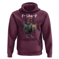 F-CAW-F Sarcastic Chicken Drinking Coffee Hoodie Funny Morning Mood Grumpy Hen Iced Coffee Lover