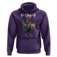 F-CAW-F Sarcastic Chicken Drinking Coffee Hoodie Funny Morning Mood Grumpy Hen Iced Coffee Lover