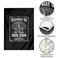 Historic Mother Road Highway 66 Garden Flag Centennial 1926-2026 Classic Gas Pump Filigree Graphic