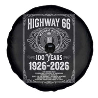Historic Mother Road Highway 66 Spare Tire Cover Centennial 1926-2026 Classic Gas Pump Filigree Graphic