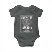 Historic Mother Road Highway 66 Baby Onesie Centennial 1926-2026 Classic Gas Pump Filigree Graphic