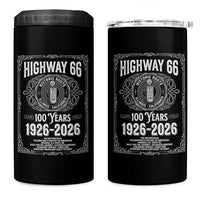 Historic Mother Road Highway 66 4 in 1 Can Cooler Tumbler Centennial 1926-2026 Classic Gas Pump Filigree Graphic
