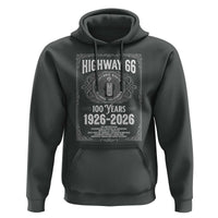 Historic Mother Road Highway 66 Hoodie Centennial 1926-2026 Classic Gas Pump Filigree Graphic