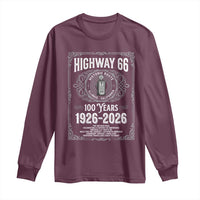 Historic Mother Road Highway 66 Long Sleeve Shirt Centennial 1926-2026 Classic Gas Pump Filigree Graphic