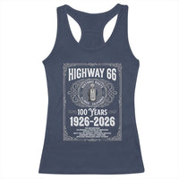 Historic Mother Road Highway 66 Racerback Tank Top Centennial 1926-2026 Classic Gas Pump Filigree Graphic
