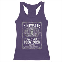 Historic Mother Road Highway 66 Racerback Tank Top Centennial 1926-2026 Classic Gas Pump Filigree Graphic