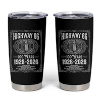 Historic Mother Road Highway 66 Tumbler Cup Centennial 1926-2026 Classic Gas Pump Filigree Graphic