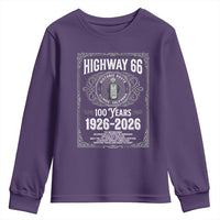 Historic Mother Road Highway 66 Youth Sweatshirt Centennial 1926-2026 Classic Gas Pump Filigree Graphic