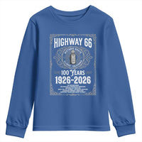 Historic Mother Road Highway 66 Youth Sweatshirt Centennial 1926-2026 Classic Gas Pump Filigree Graphic