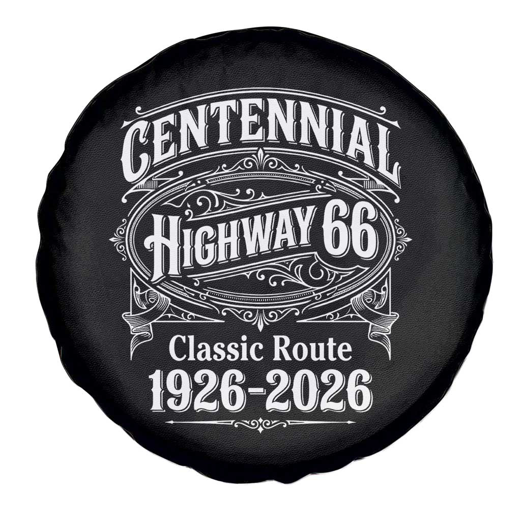 America Highway 66 Centennial 1926-2026 Classic Route Spare Tire Cover Vintage The Mother Road Victorian Filigree Graphic