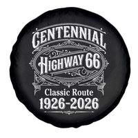 America Highway 66 Centennial 1926-2026 Classic Route Spare Tire Cover Vintage The Mother Road Victorian Filigree Graphic