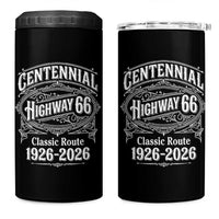 America Highway 66 Centennial 1926-2026 Classic Route 4 in 1 Can Cooler Tumbler Vintage The Mother Road Victorian Filigree Graphic