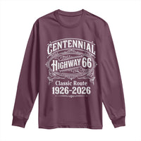 America Highway 66 Centennial 1926-2026 Classic Route Long Sleeve Shirt Vintage The Mother Road Victorian Filigree Graphic