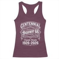 America Highway 66 Centennial 1926-2026 Classic Route Racerback Tank Top Vintage The Mother Road Victorian Filigree Graphic
