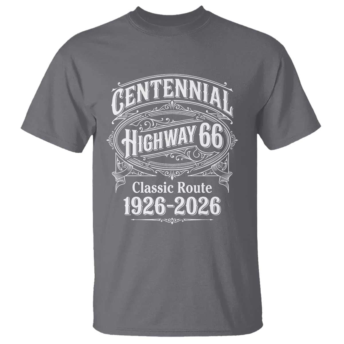 America Highway 66 Centennial 1926-2026 Classic Route T Shirt Vintage The Mother Road Victorian Filigree Graphic
