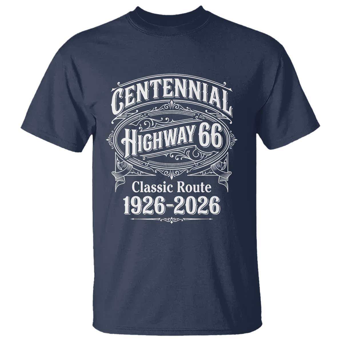 America Highway 66 Centennial 1926-2026 Classic Route T Shirt Vintage The Mother Road Victorian Filigree Graphic